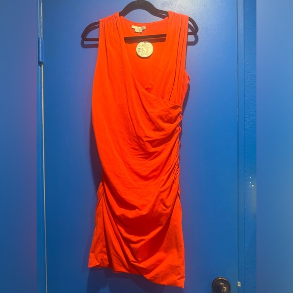 Boden Bold Orange ruched midi dress - Picture 5 of 7